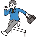 Male Student Overcoming Hurdles SVG Icon